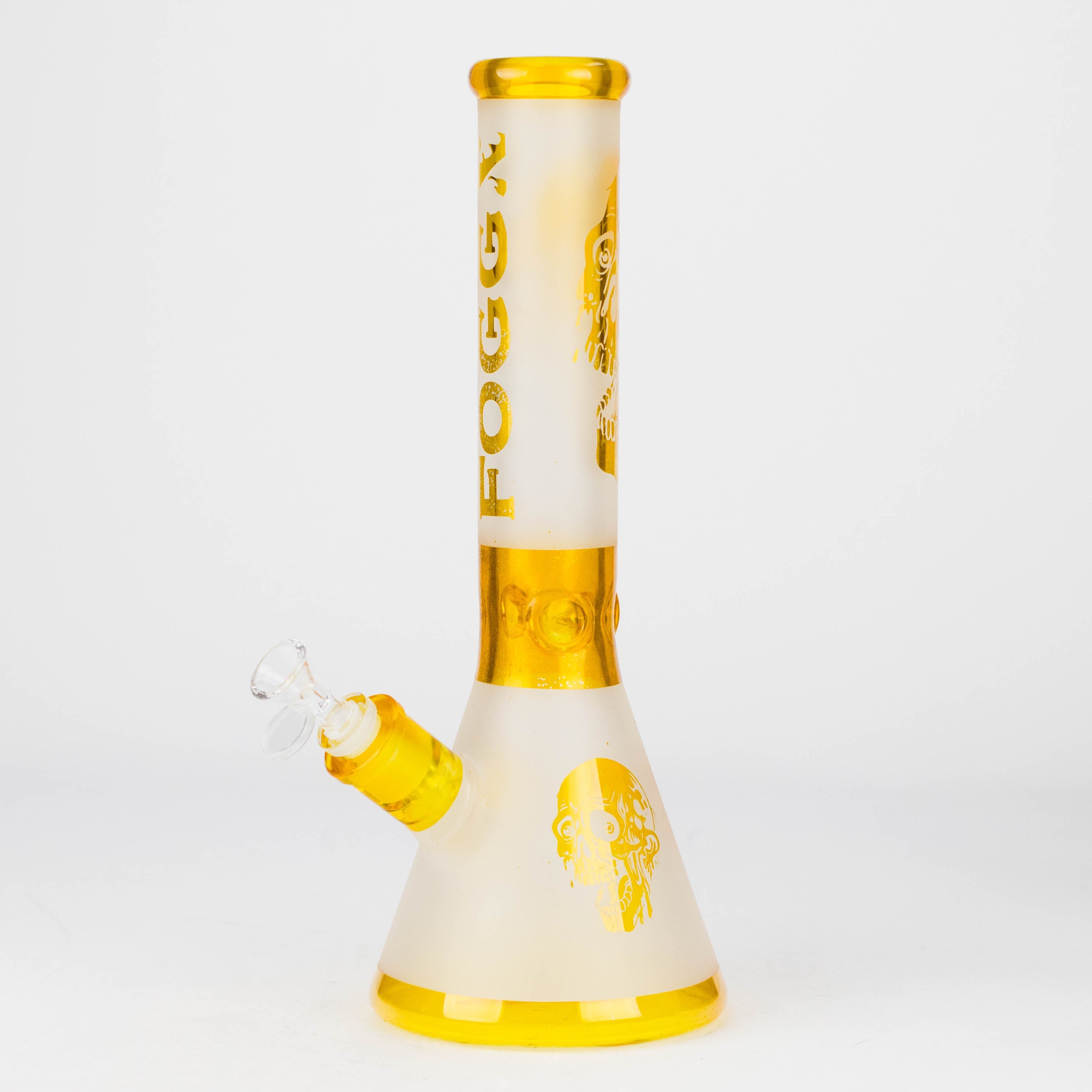 FOGGX | 14" Sandblasted Frosted Big Skull Beaker Water Pipe – 7mm Thick [FT1648ATS]