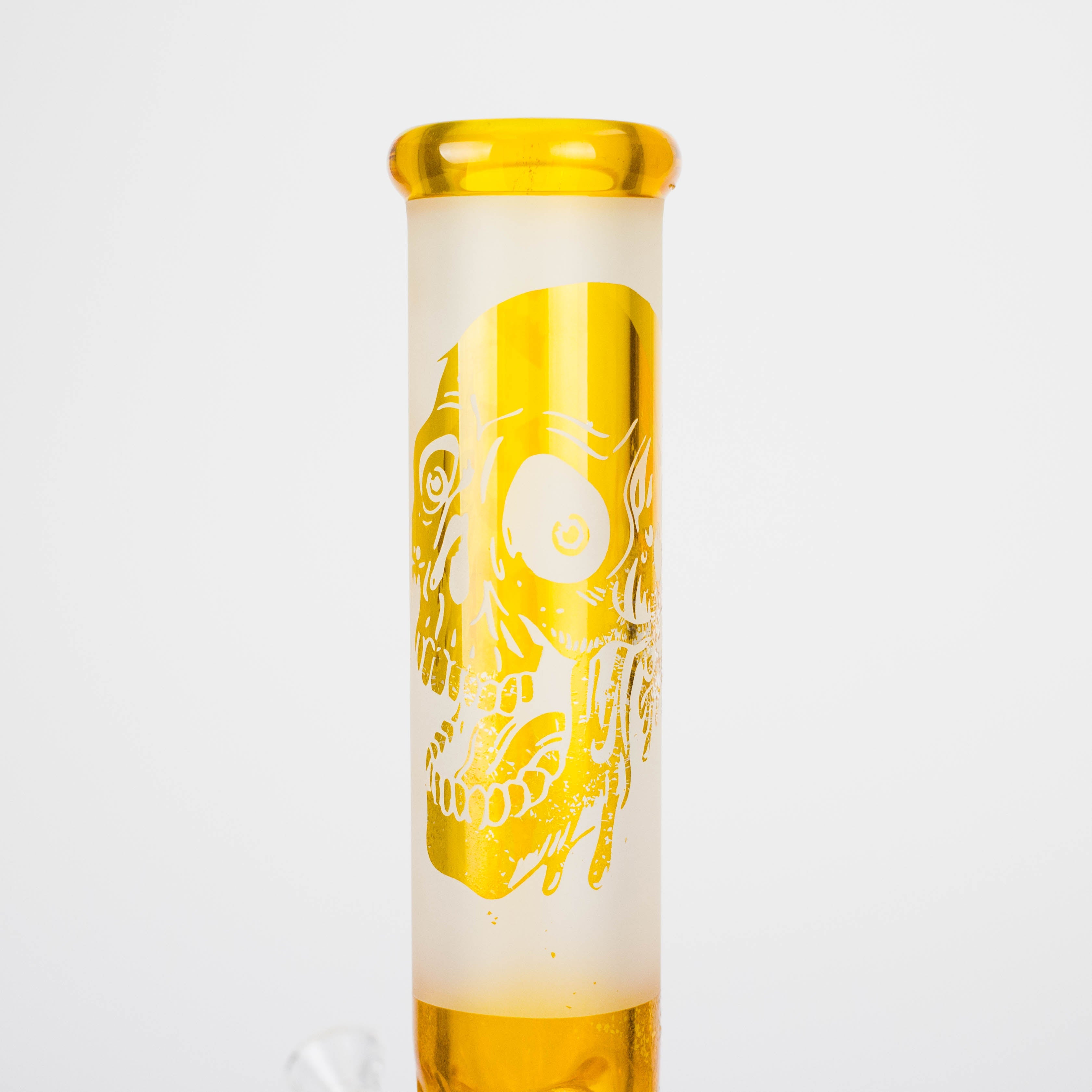 FOGGX | 14" Sandblasted Frosted Big Skull Beaker Water Pipe – 7mm Thick [FT1648ATS]