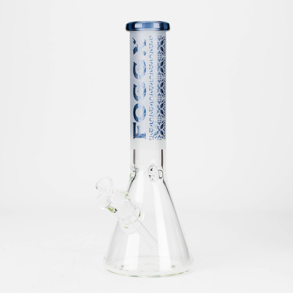 FOGGX | 14" Sandblasted Beaker Glass Water Pipe – 7mm Thick [FT292]