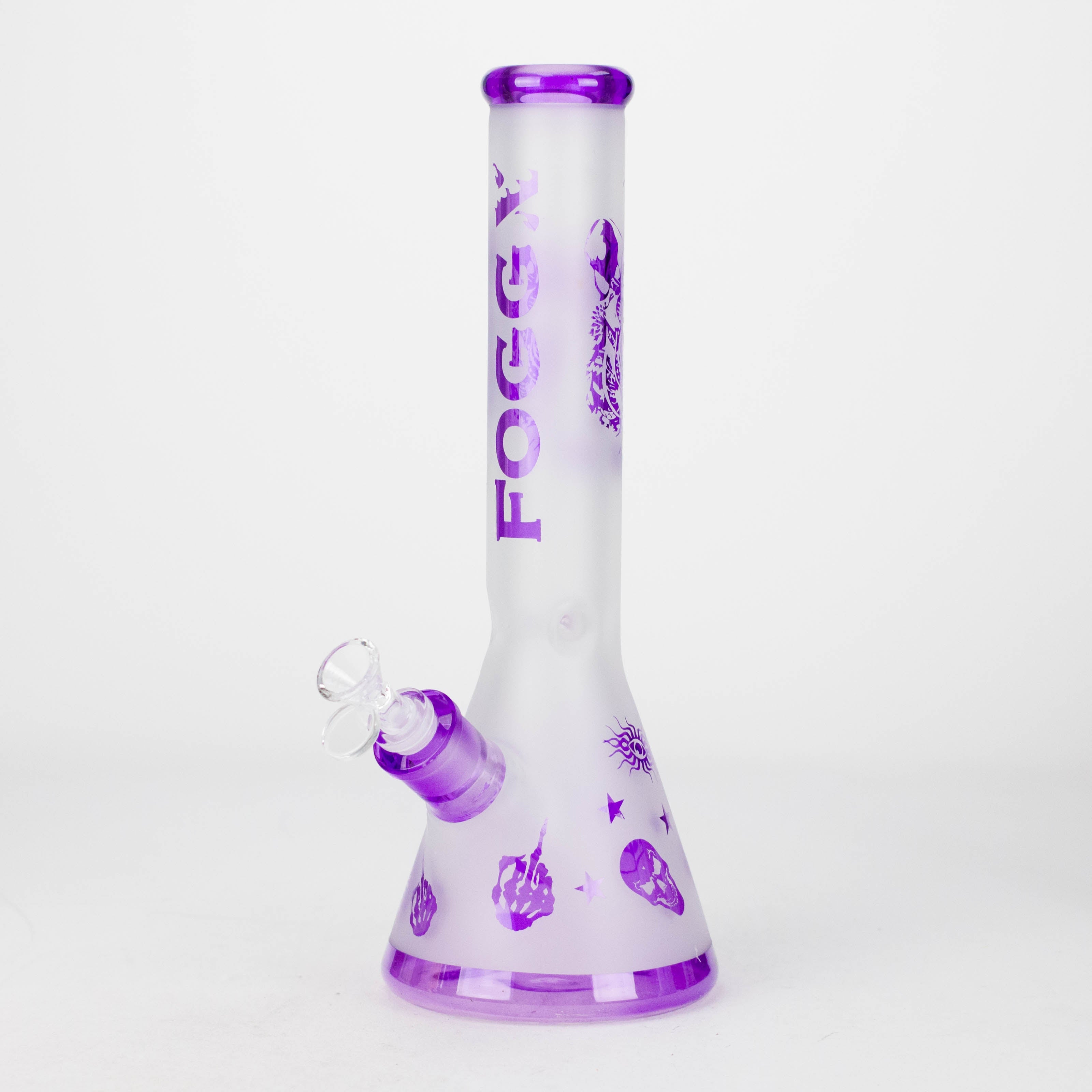 FOGGX | 14" Sandblasted Frosted Small Skull Beaker Glass Water Pipe – 7mm Thick [FT1649ATS] Secondary image