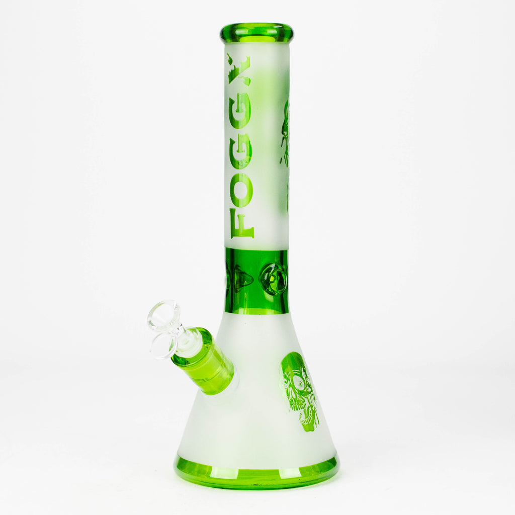 FOGGX | 14" Sandblasted Frosted Big Skull Beaker Water Pipe – 7mm Thick [FT1648ATS]