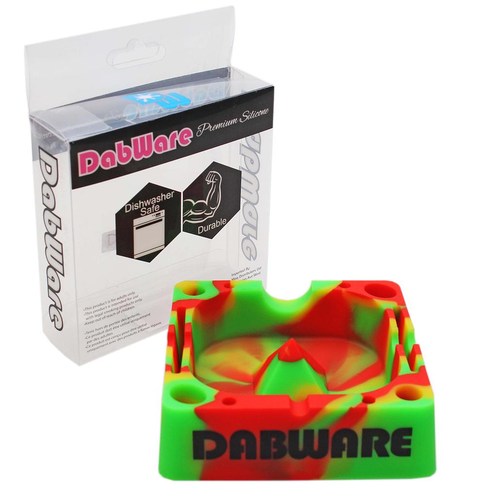 DabWare | 5" Square Silicone Ashtray (Rasta) Main image