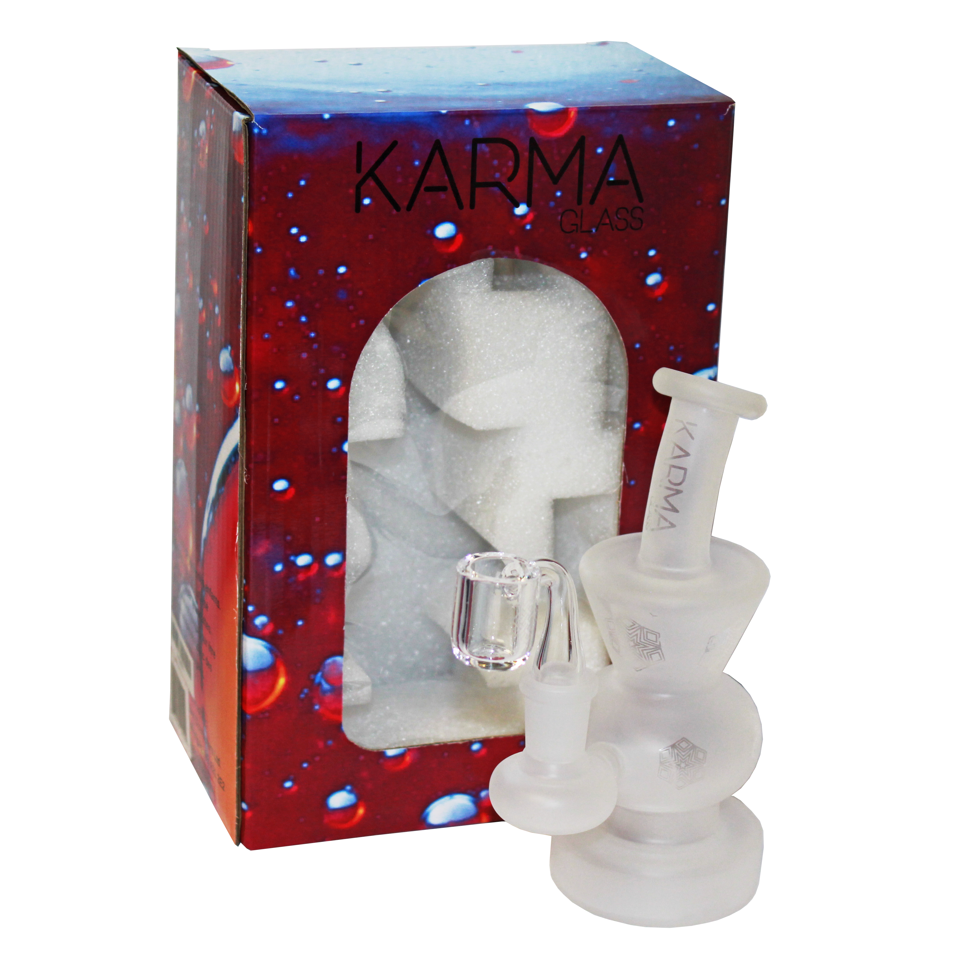 Karma | 6" Sandblasted Hourglass Glass Dab Rig