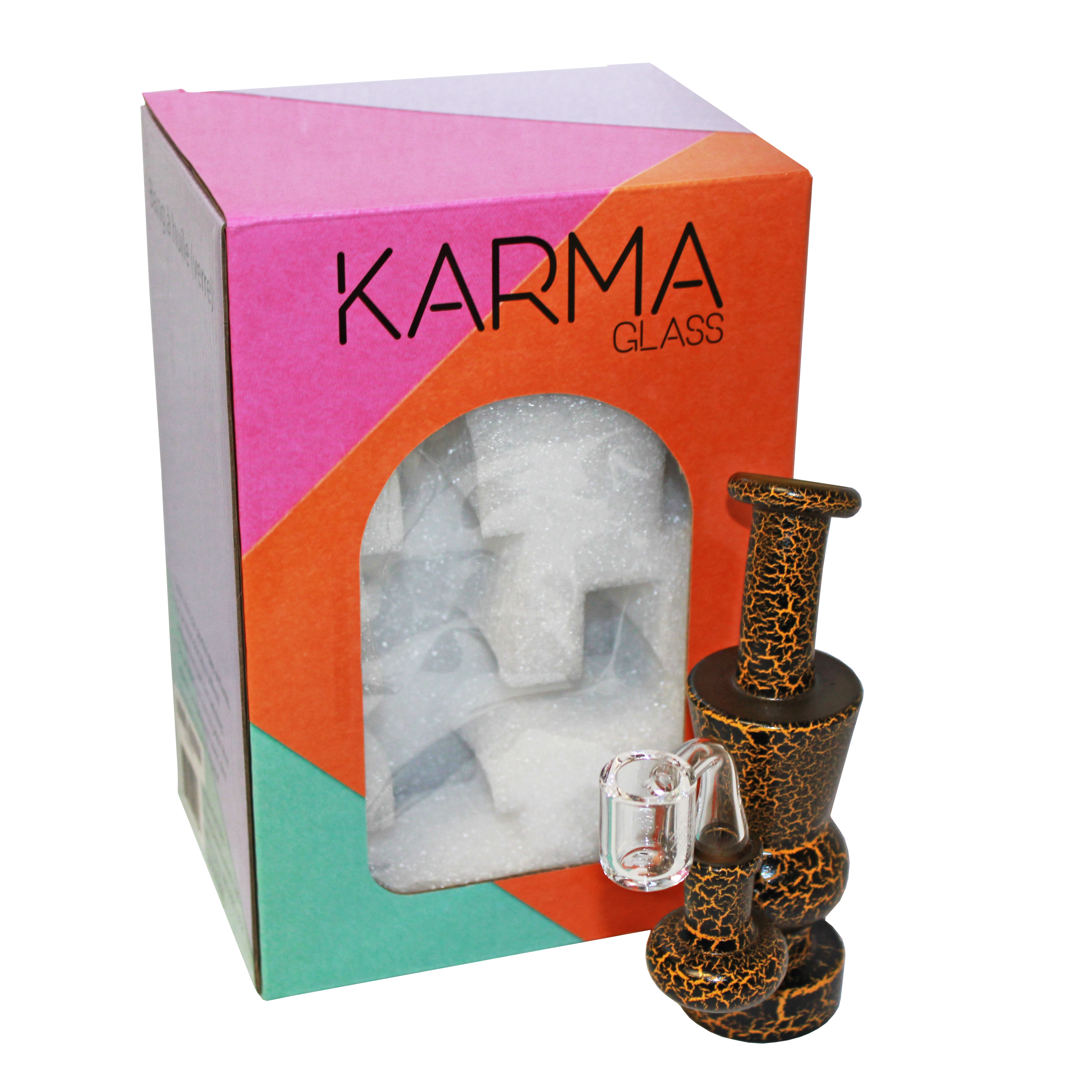 Karma | 6" Yellow Lightning Hourglass Glass Dab Rig Secondary image
