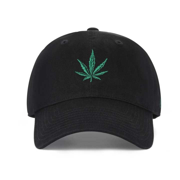 Low-Crown 6-Panel Embroidered Leaf Cap-Black Secondary image