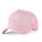 High-Crown 5-Panel Mesh Trucker Cap - Pink