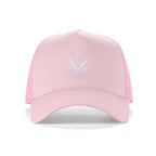 High-Crown 5-Panel Mesh Trucker Cap - Pink