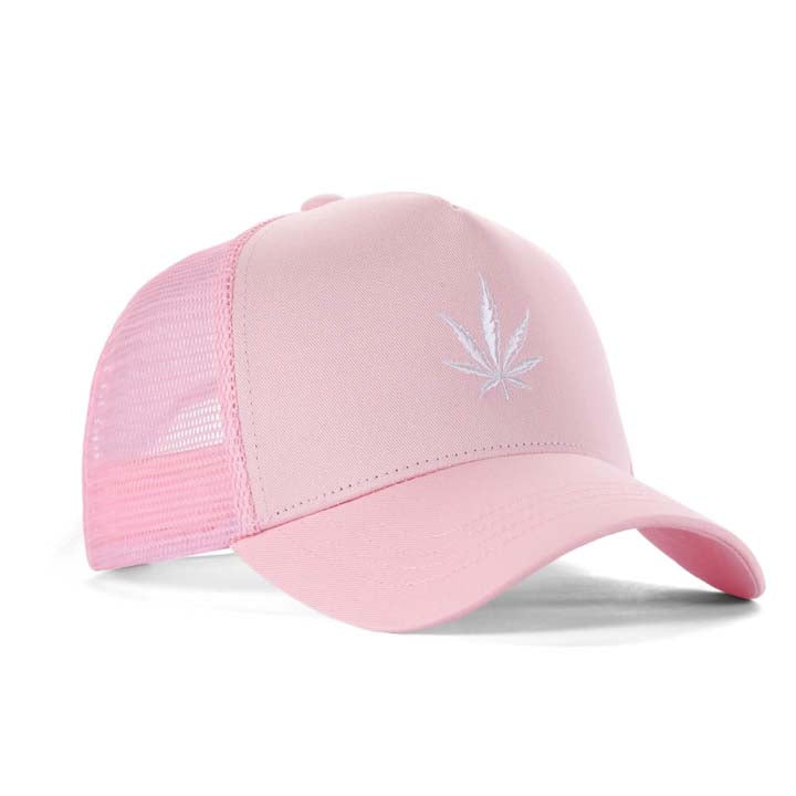 High-Crown 5-Panel Mesh Trucker Cap - Pink Main image