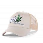 High-Crown 5-Panel “420” Embroidered Cap - Beige