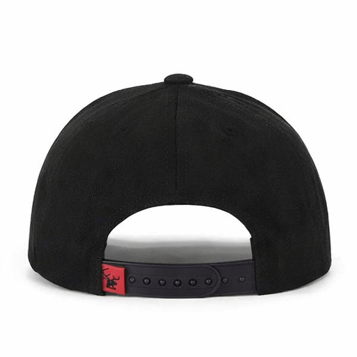 Low Crown Leaf Snapback Cap – Black