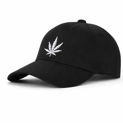 Low Crown Leaf Snapback Cap – Black