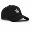 Low Crown Leaf Snapback Cap – Black