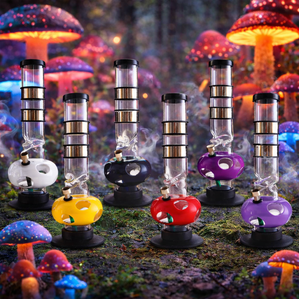 12" Acrylic Waterpipe with Detachable Metal Slider- 2pcs Main image