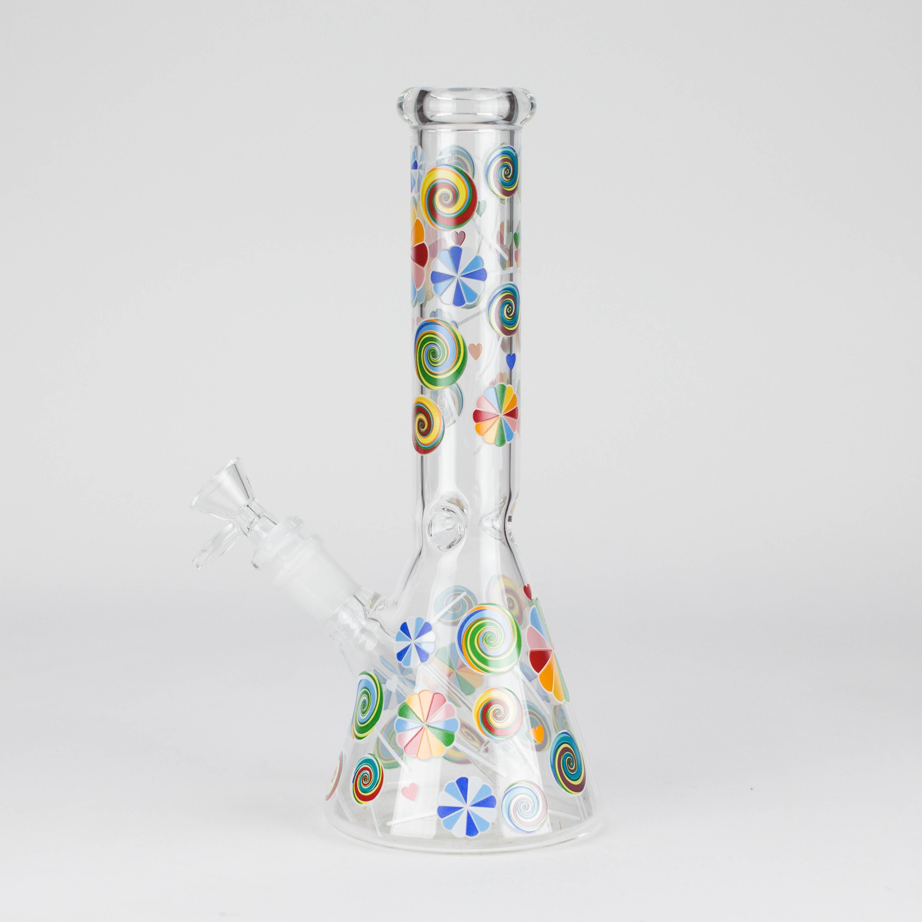 10" Glass Beaker Bong – Lollipops Design (Glow in the Dark)