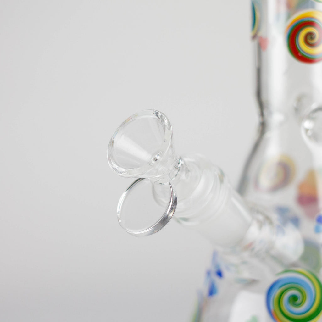 10" Glass Beaker Bong – Lollipops Design (Glow in the Dark)