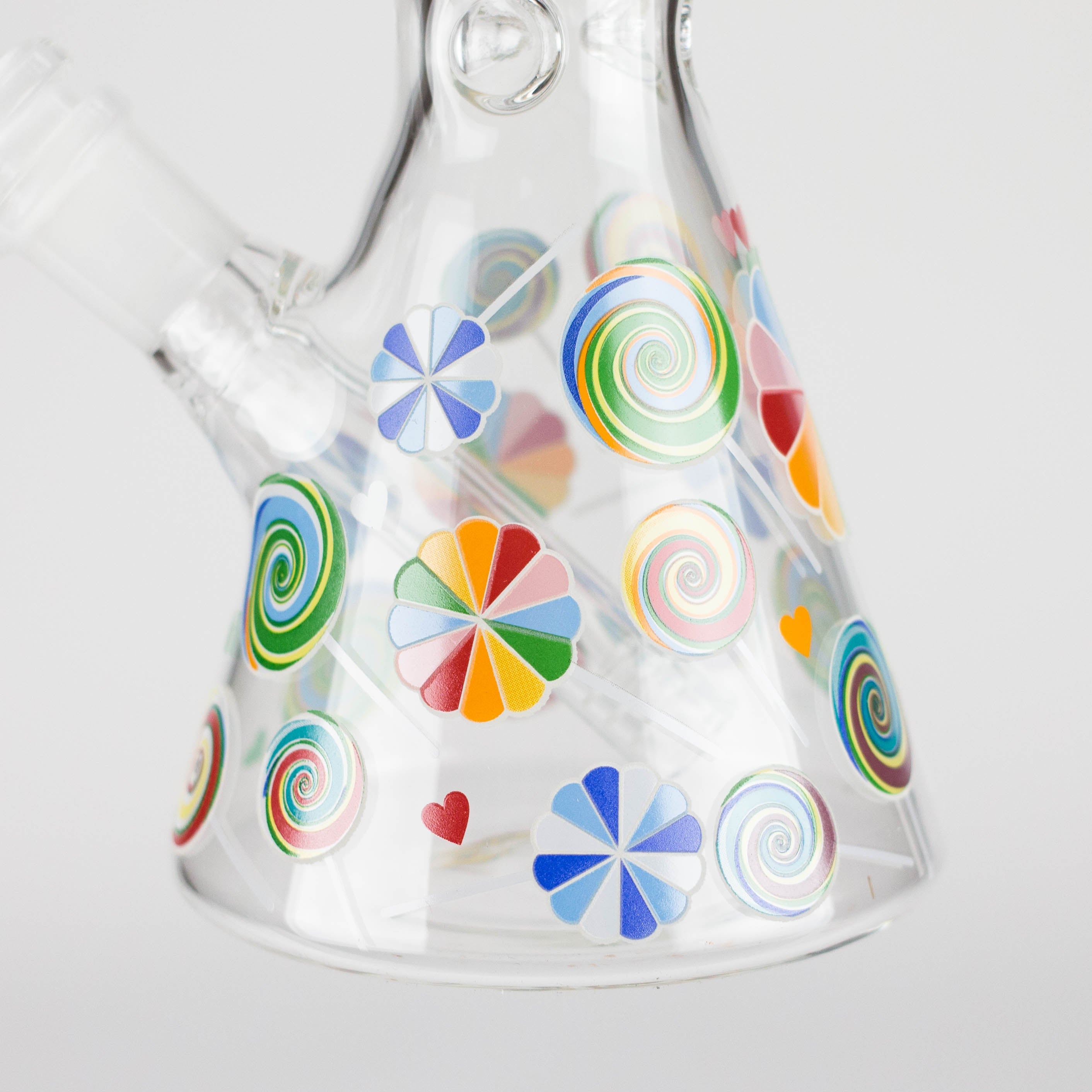 10" Glass Beaker Bong – Lollipops Design (Glow in the Dark) Secondary image