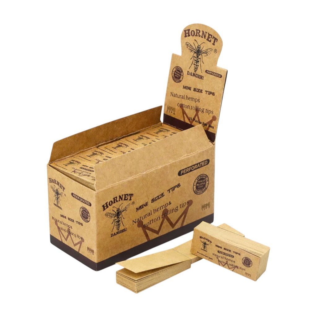 Hornet | Mini Natural Hemp Rolling Tips – Brown (25-Booklet) Main image
