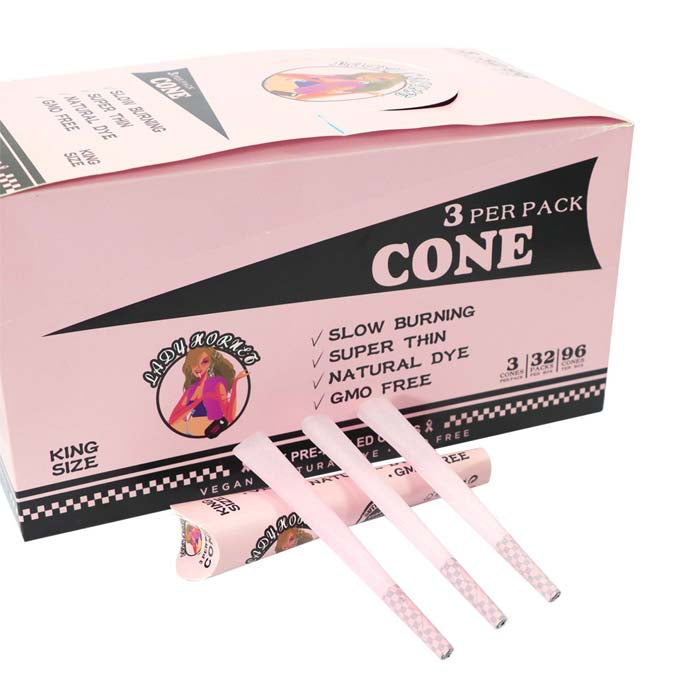 LADY HORNET | Pink King Size Pre-Rolled Cones – 3pcs/Pack, 32 Packs/Box Secondary image