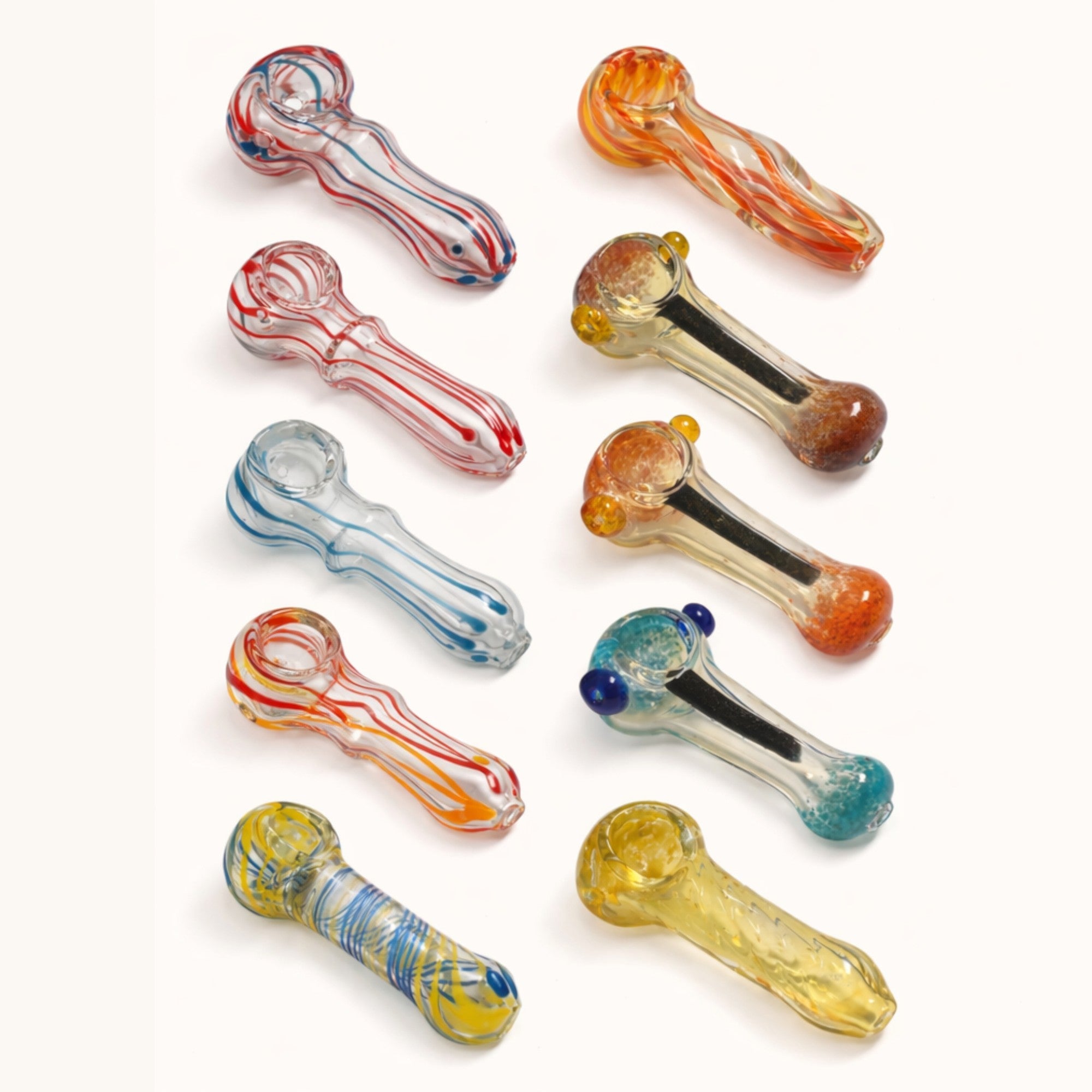 2.5" Double Glass Pipe – 2-Pack (Assorted Mixed Colors) Main image