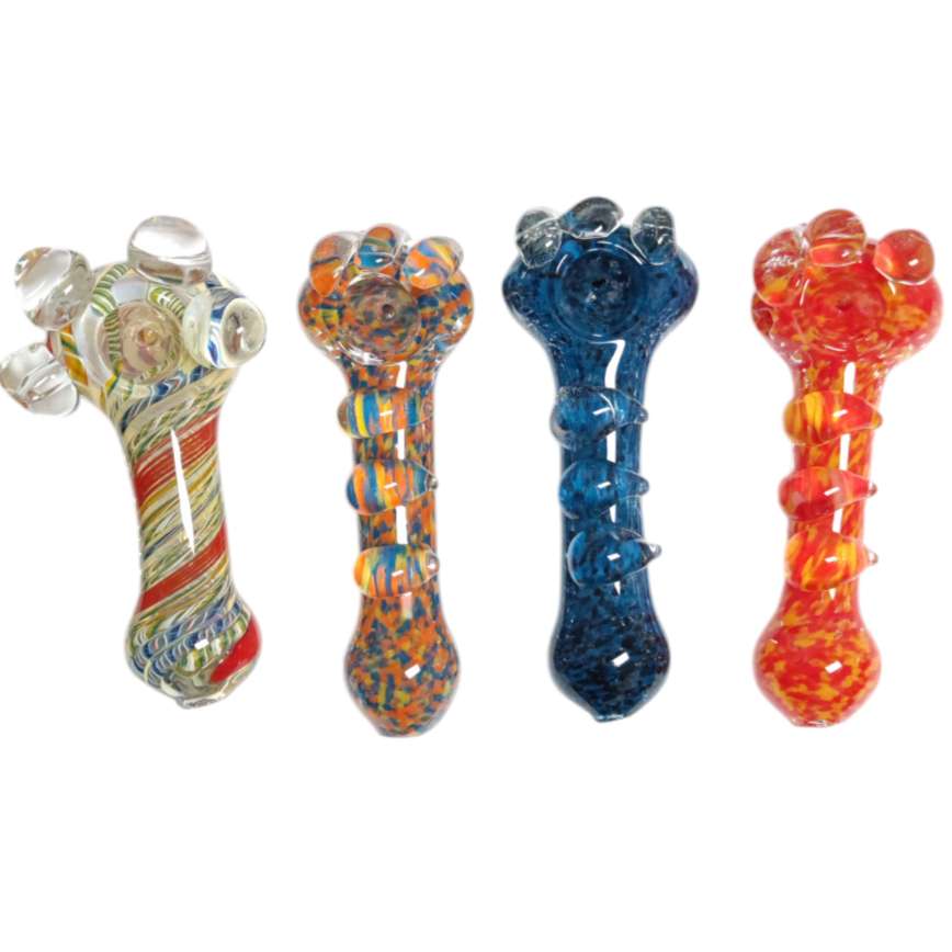 5" Heavy-Duty Glass Hand Pipe – Assorted Colors-2CT Main image
