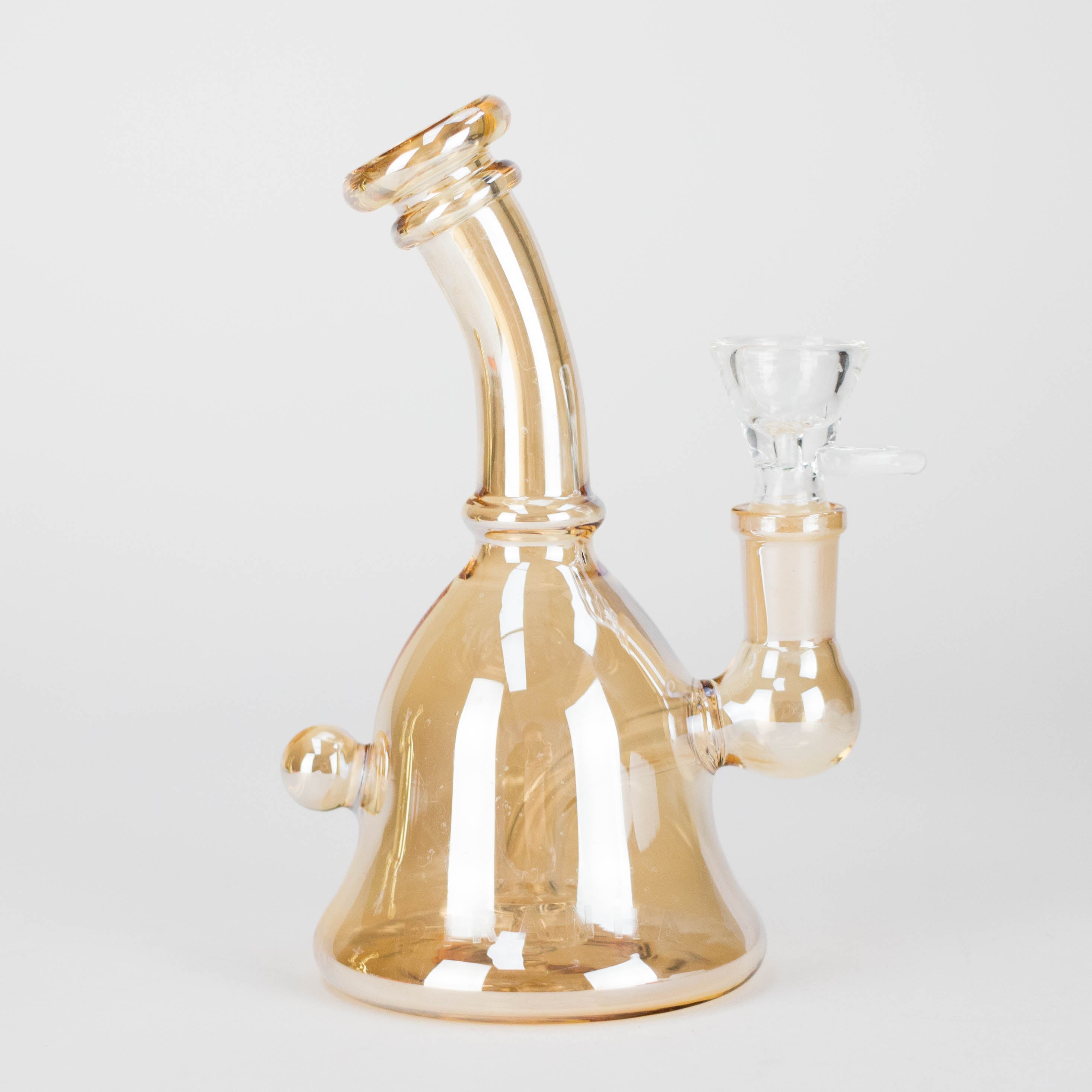 Piranha | 6" Electroplated Champagne Dab Rig with Bowl Main image