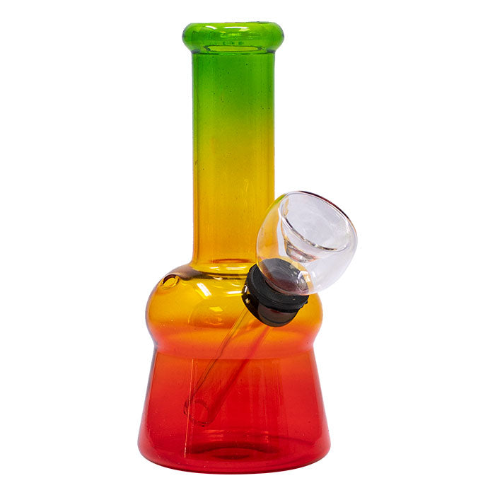 5" Rasta Colored Cylindrical Medium Glass Bong Main image