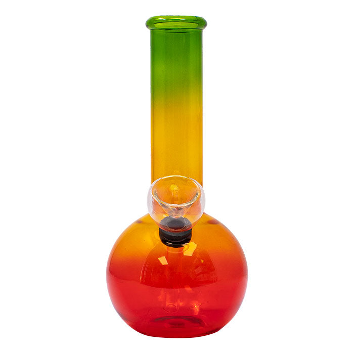 7" Rasta Colored Cylindrical Medium Glass Bong Main image