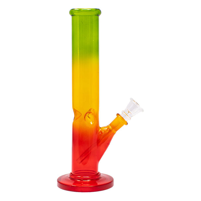 10" Rasta Colored Cylindrical Medium Glass Bong Secondary image