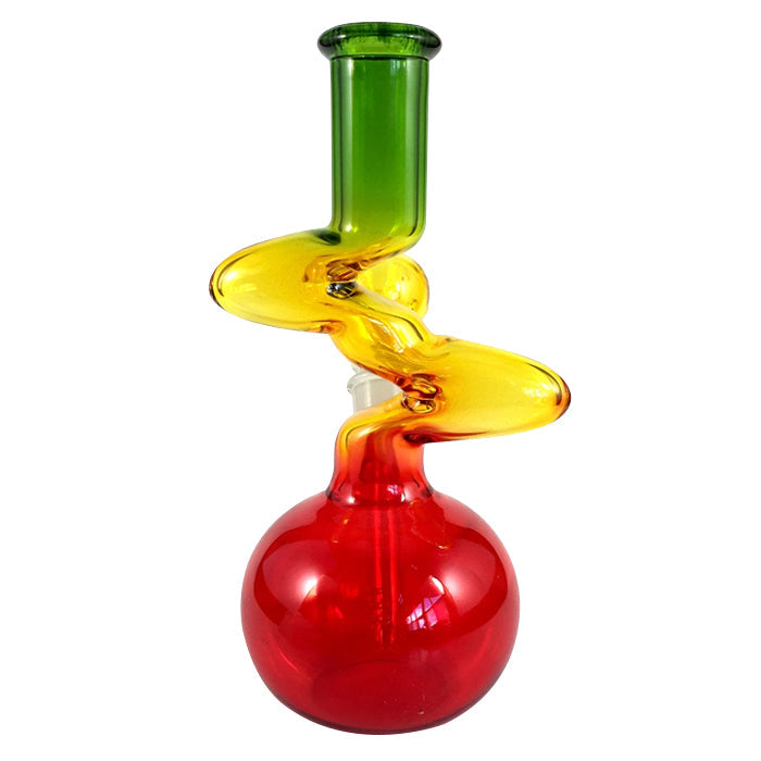 8" Rasta Colored Cylindrical Medium Glass Bong Main image