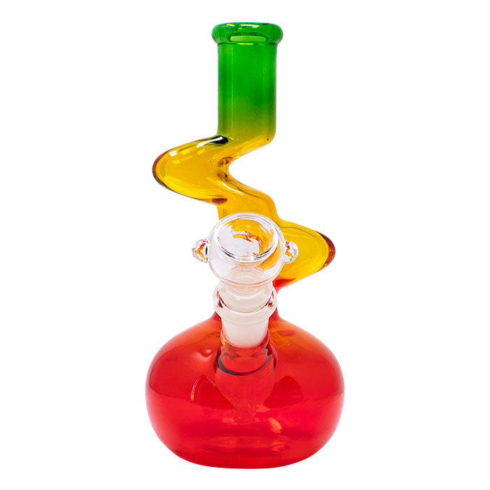 8" Rasta Colored Cylindrical Medium Glass Bong Secondary image