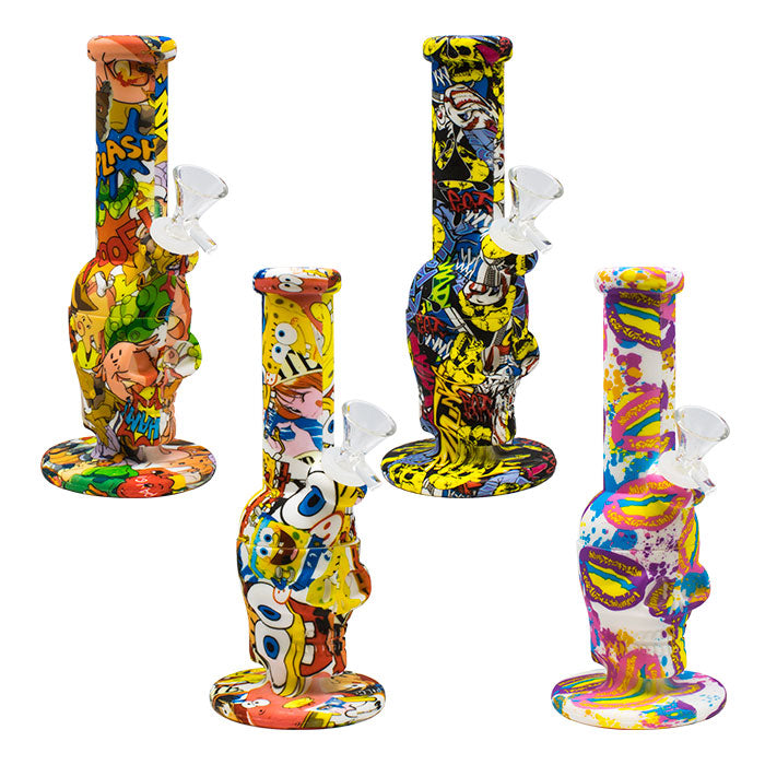 8.5" Assorted Comic Graphic Silicone Bong Main image