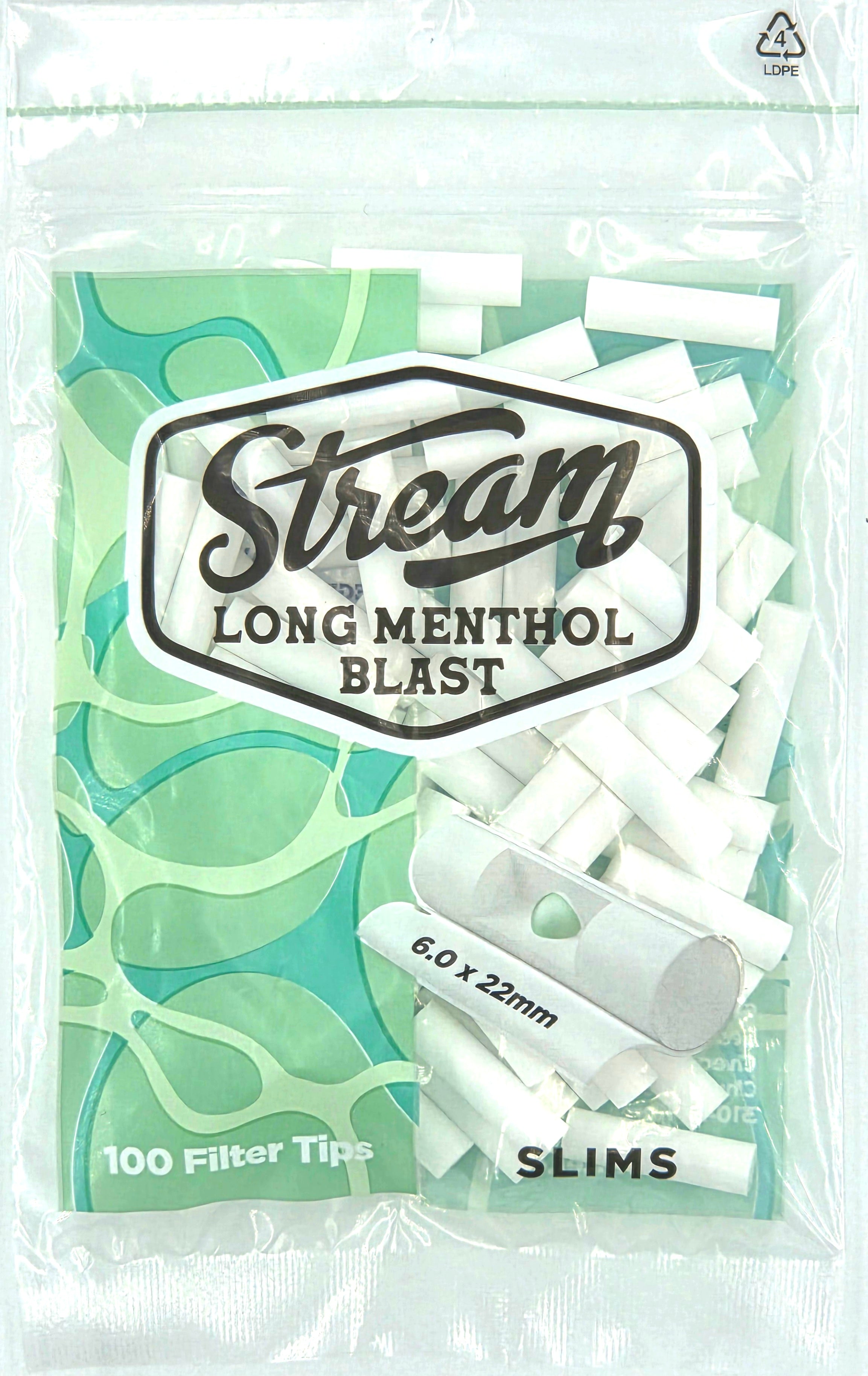 STREAM | Slims Long Menthol Blast RYO Filters Display Carton - 10 Bags (Menthol Capsule Type) Secondary image