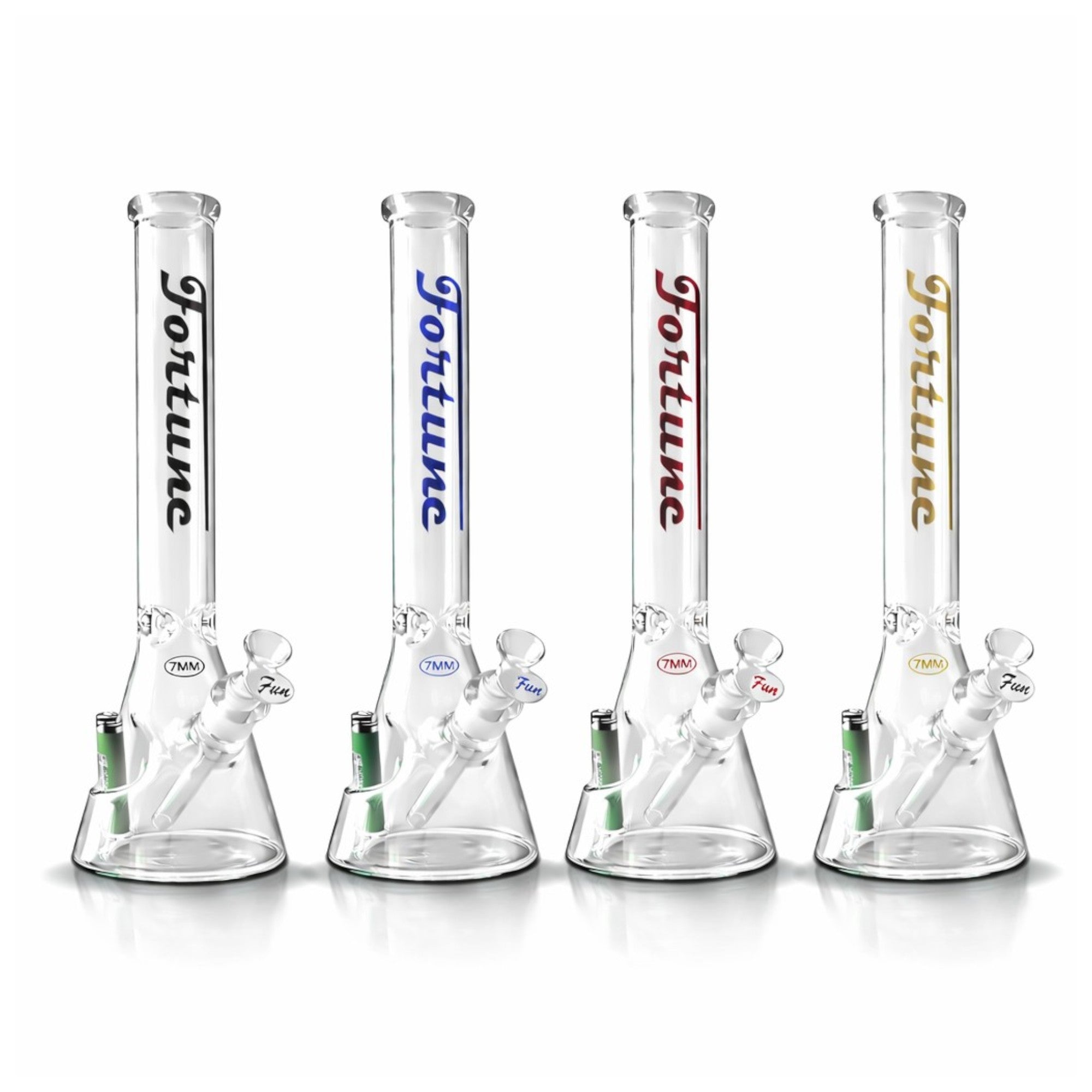 Fortune | 18" Beaker Bong – 7mm w/ Lighter Holder Main image