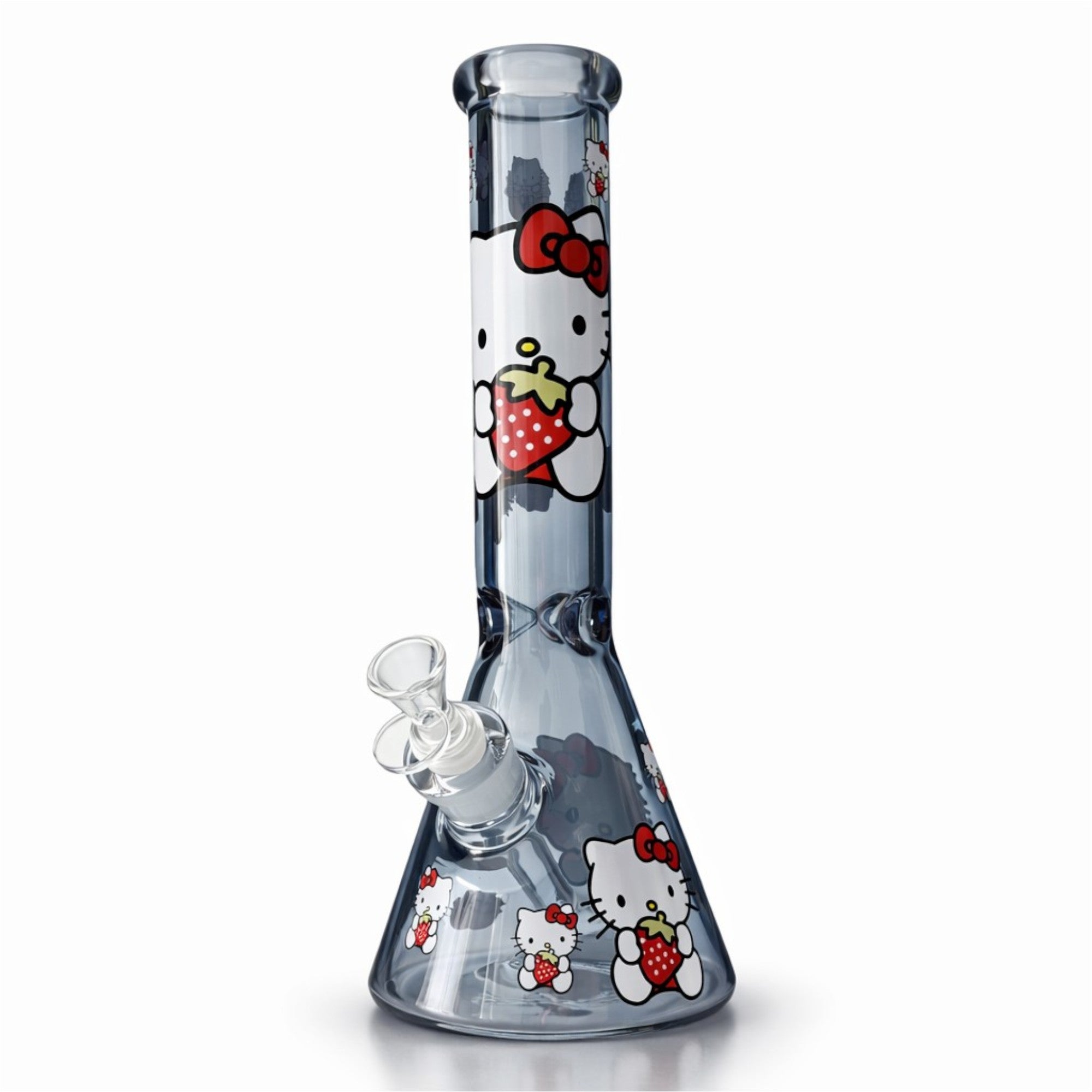 14" 7mm Pink Kitty Graphic Beaker Bong Secondary image