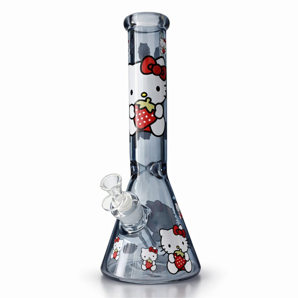 14" 7mm Pink Kitty Graphic Beaker Bong