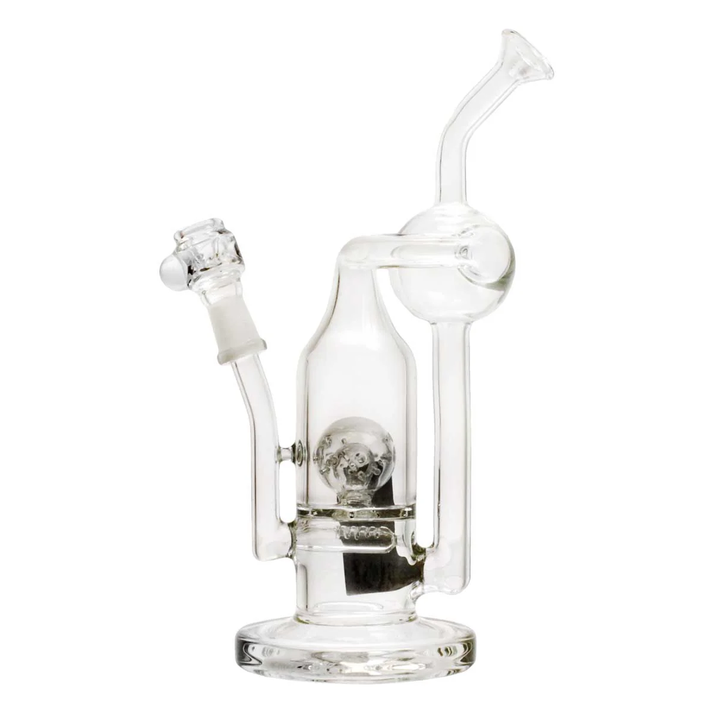 Pure Glass | 8" Solaris Inline Recycler 10mm - Flower and Dab