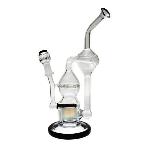Pure Glass | 9" Infinity Recycler 10mm - Flower and Dab Main image