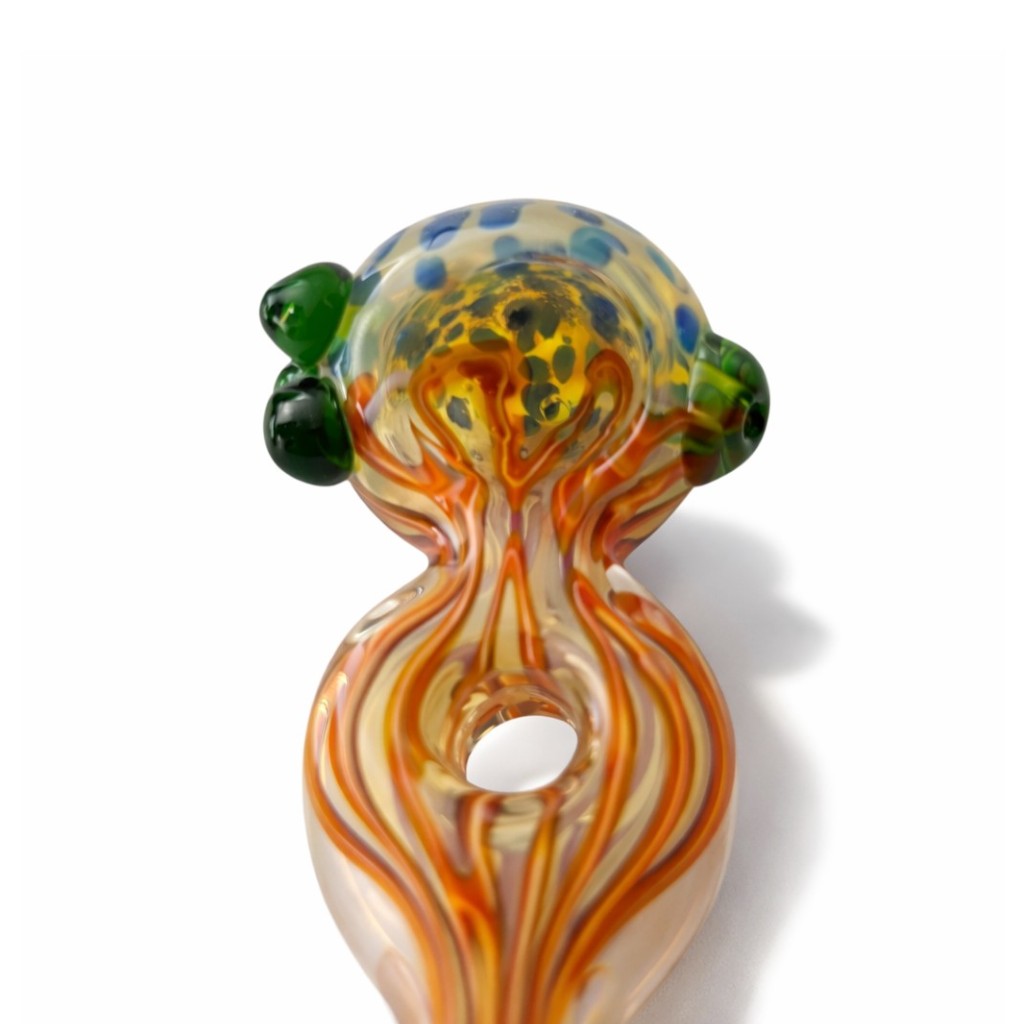 5” Artistic Double Glass Hand Pipe-Assorted Color Secondary image
