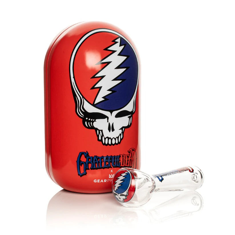 Grateful Dead x GEAR Premium® | 4.5" Steal Your Face Spoon Hand Pipe In Collectible Tin Main image
