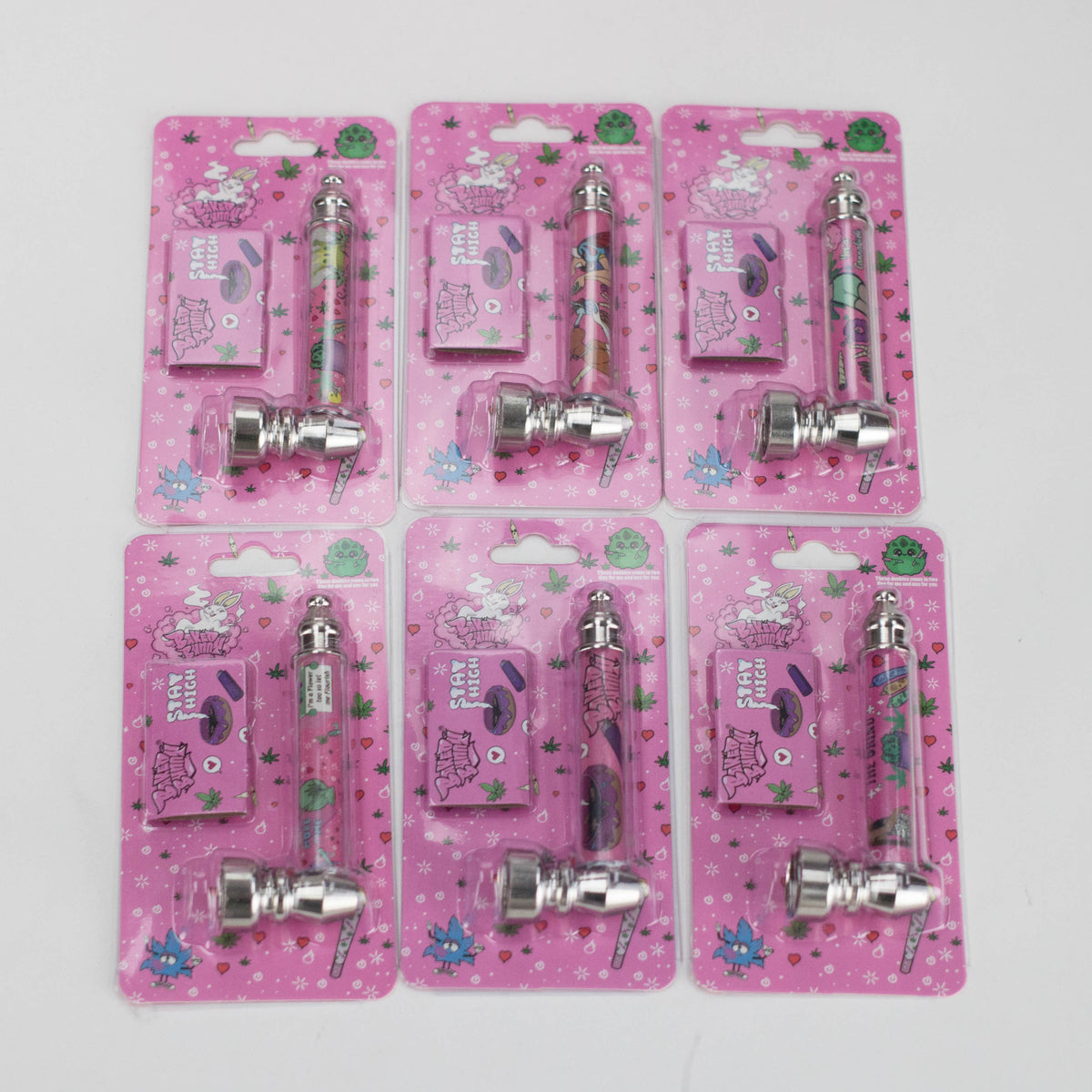 Metal Pipe with Silver Screen – Blister Pack Display / 24 Pack