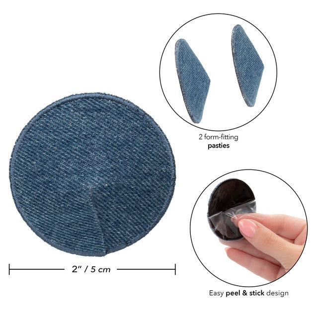 Ride 'Em Premium Denim Collection Round Pasties Secondary image