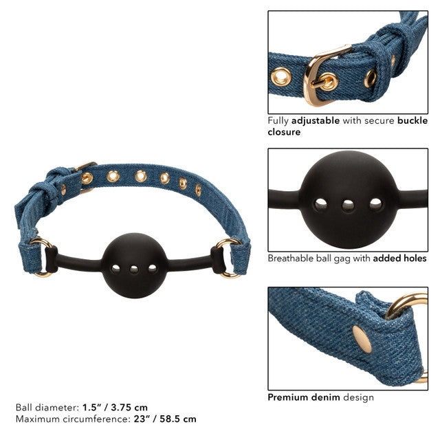 Ride 'Em Premium Denim Collection Ball Gag Secondary image