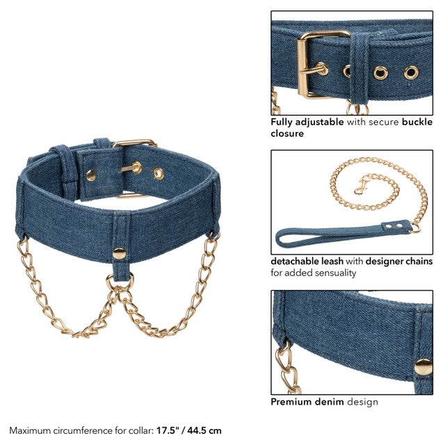 Ride 'Em Premium Denim Collection Collar With Leash Secondary image