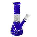 8” Color Spiral Beaker Bong – Built-In Perc