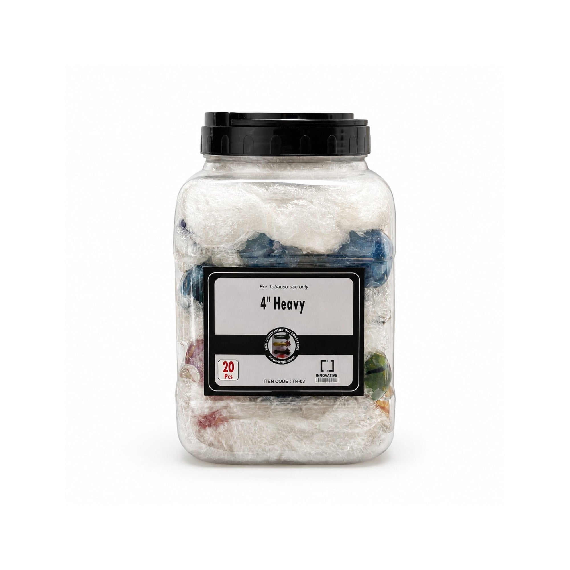 5" Bubble Dot Glass Hand Pipe Display Jar – 20 Count Secondary image