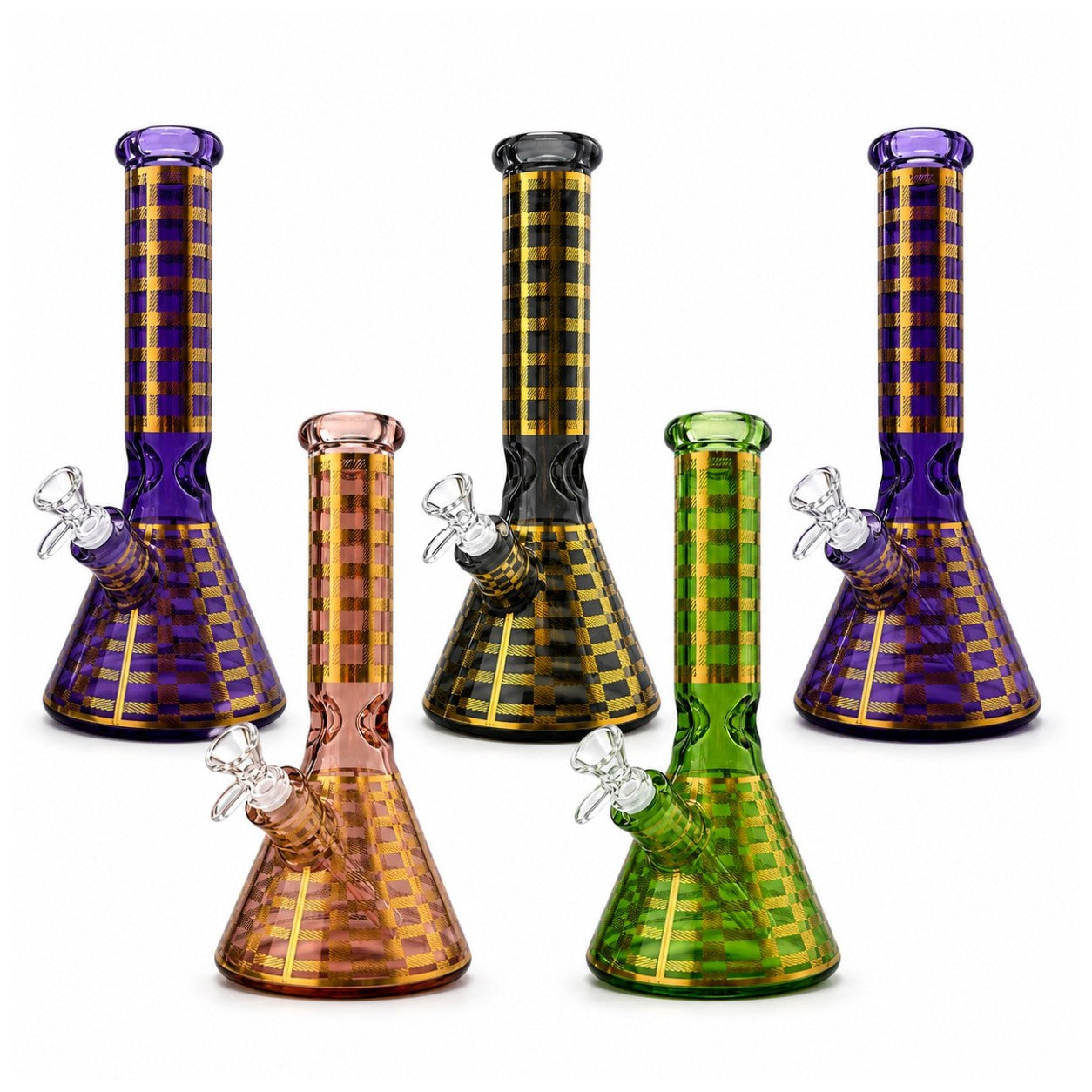 12.5" Plaid Beaker Bong with Gift Box Main image