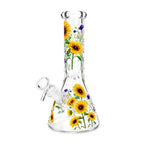 10" Glow-in-the-Dark Floral Beaker Bong