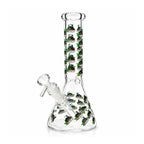 10" Glow-in-the-Dark Floral Beaker Bong