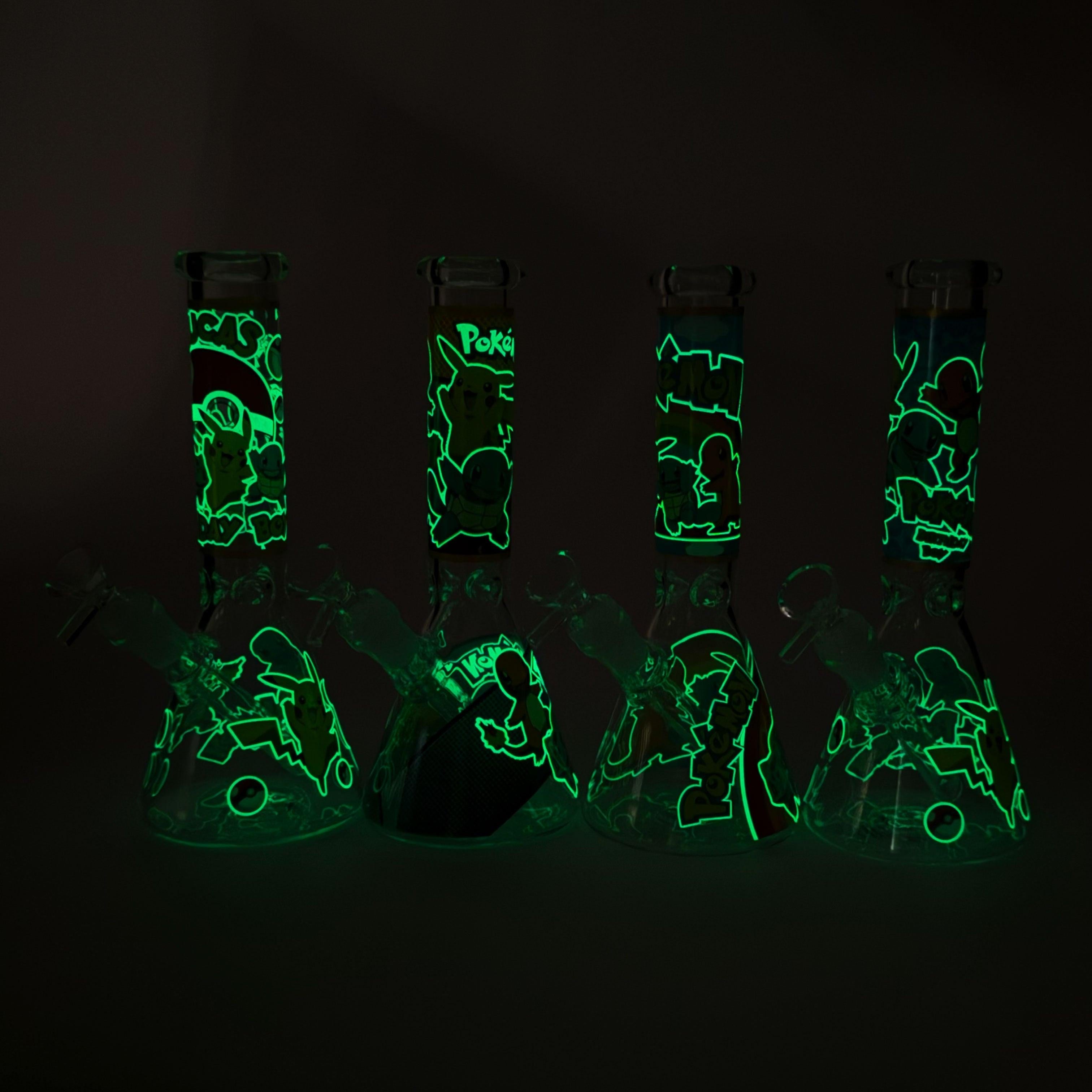 10" 5mm Glass Beaker Bong with Cartoon Design