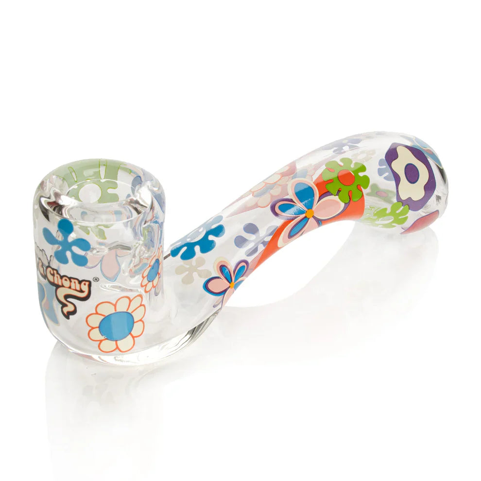 Cheech & Chong® Glass | 5.5" Power to the Flower Sherlock Hand Pipe [CC2044C] Main image